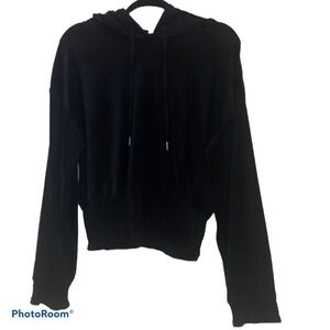 Laundry plush velvet elastic detail womens hoodie Sz L